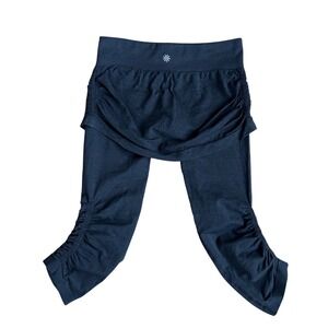 Athleta Skirted Capri Leggings Gray Ruched Modest Workout Pants Small   Skort